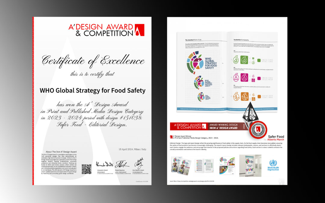 WHO Global Strategy for Food Safety 2022-2030 won the A’ Design Award in the Print and Publishing Media Design category